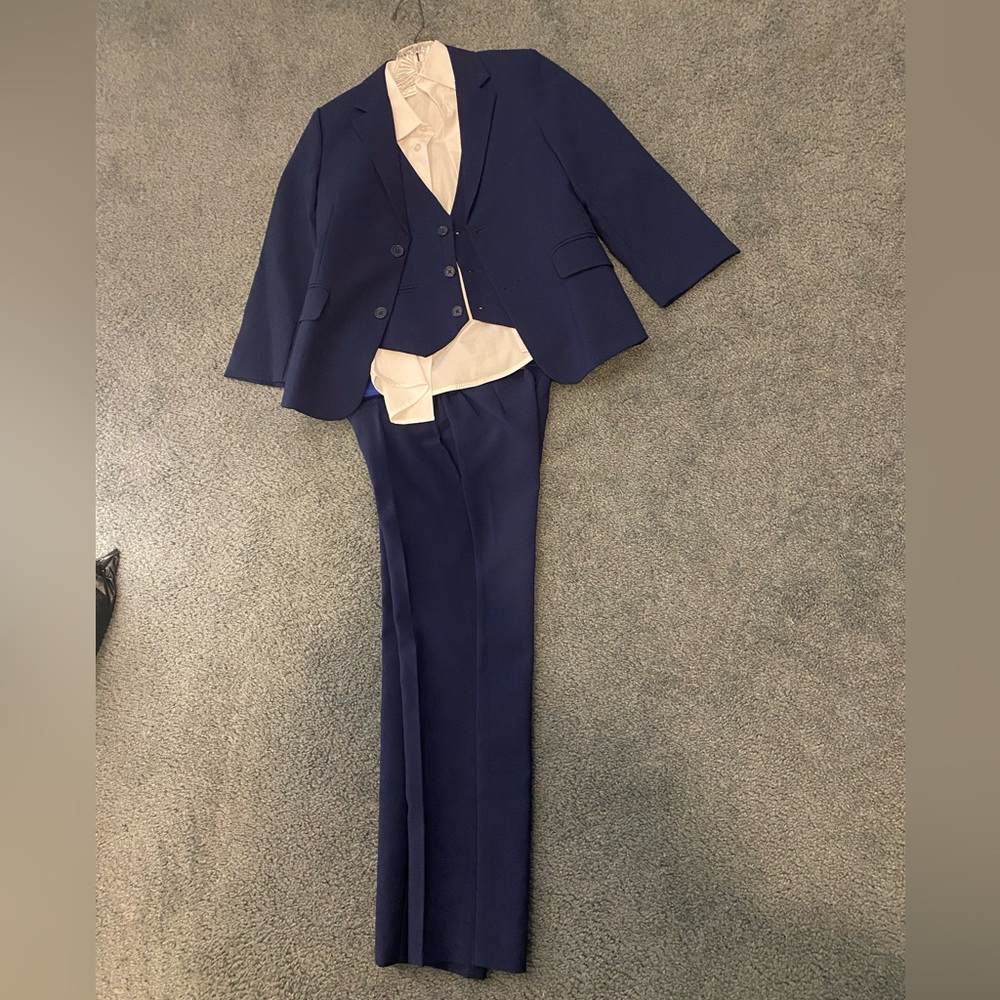 Boy’s 3 Piece Navy Blue Suit with Vest